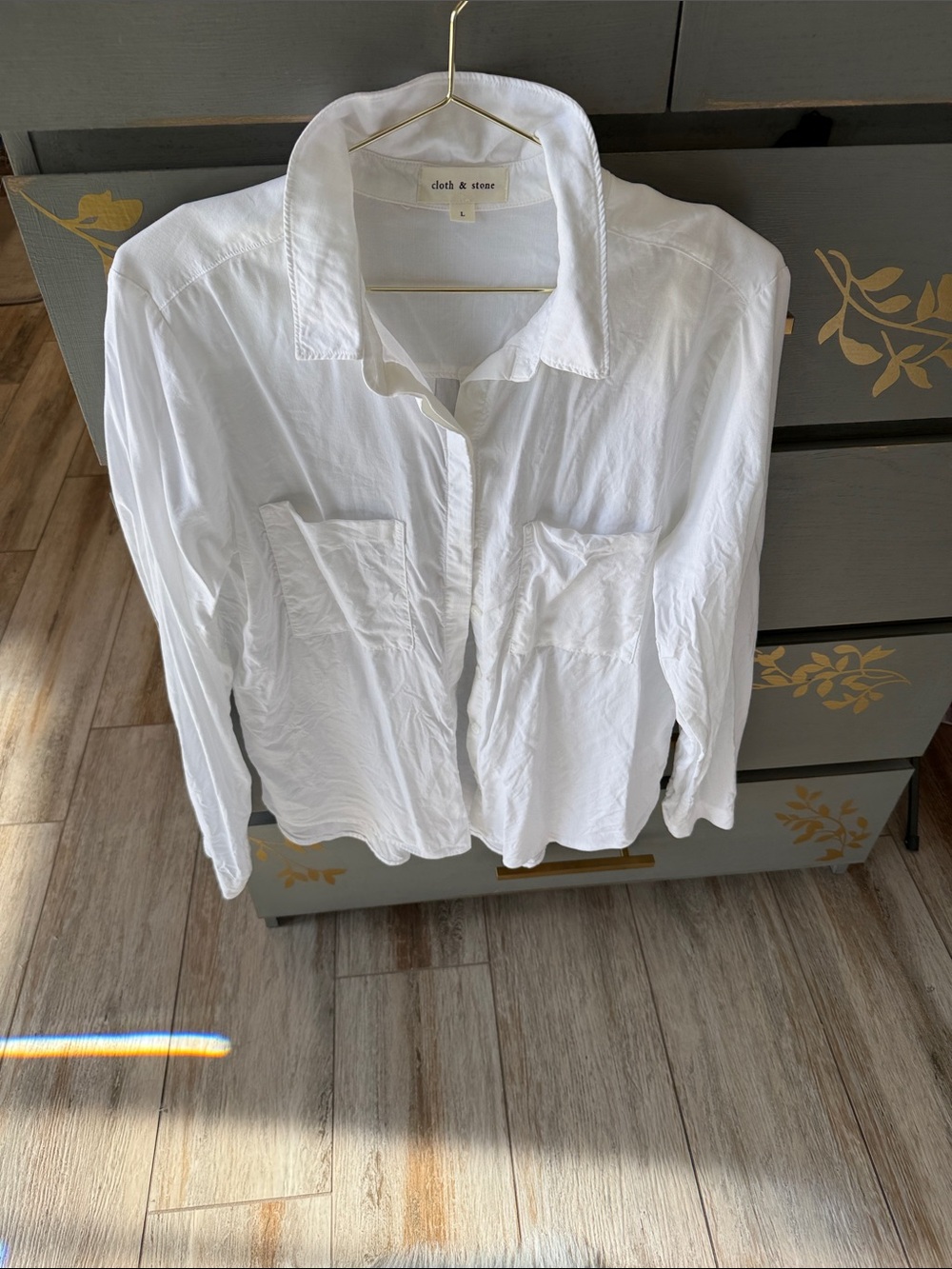 cloth & stone White Lightweight Button-Down Shirt